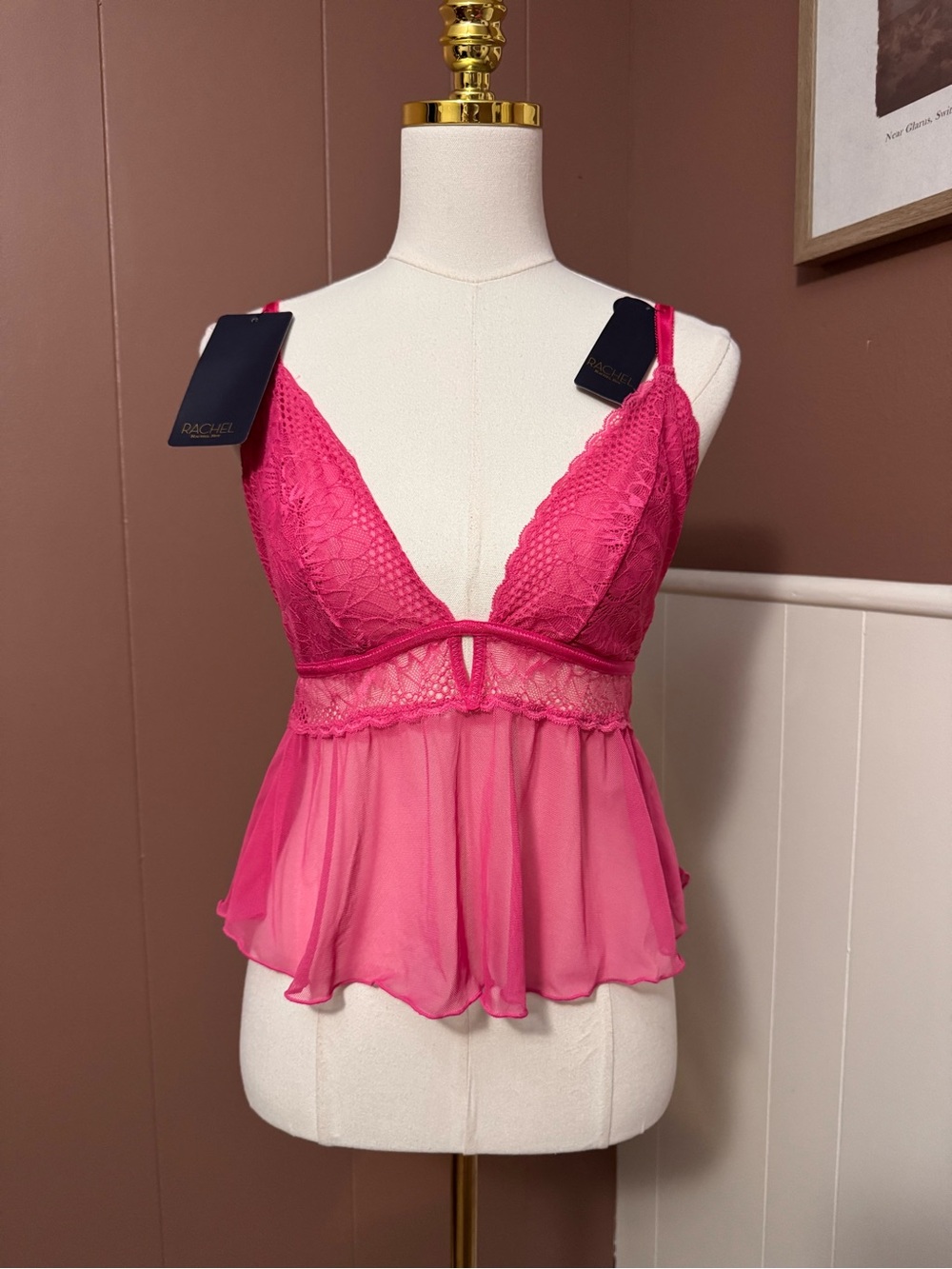 Rachel Rachel Roy Lace Soft Cup Cami Doll Top NWT